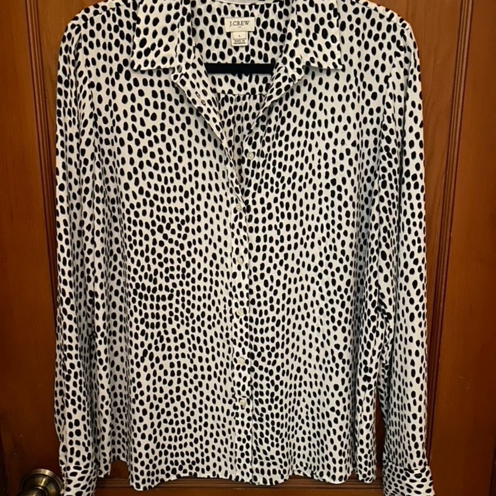 J Crew B&W blouse, Size L.